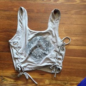 Suede Kendall and Kylie crop top